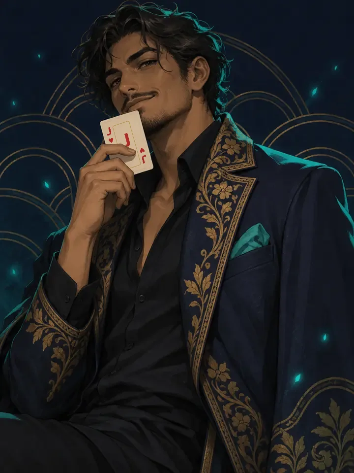Mateo, The Showman, holding J♥